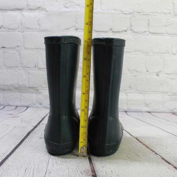 Hunter Kid's Classic Dark Green Rubber Rain Boots Size US B 8 G 9 - Picture 8 of 9